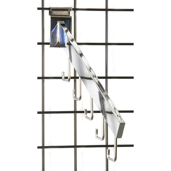 Gridwall 5 hook waterfall– rectangular tube -chrome