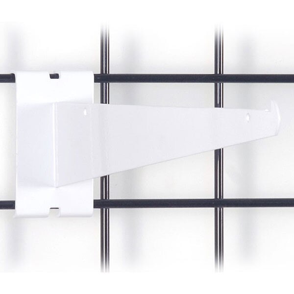 Gridwall 12" shelf bracket-white