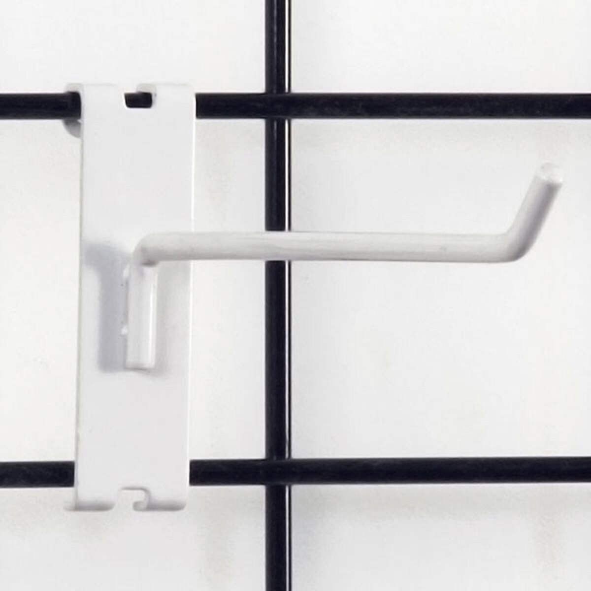 Gridwall hook 8" long - 1/4" wire white