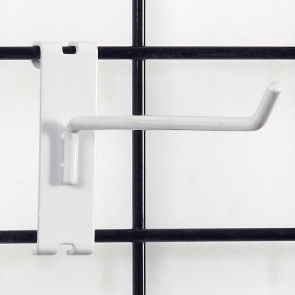 Gridwall hook 8" long - 1/4" wire white