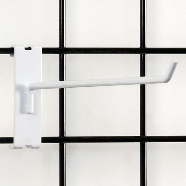 Gridwall hook 12" long - 1/4" wire–white