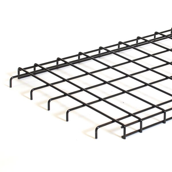 Straight grid shelf 36wx18d with downturn edge - black