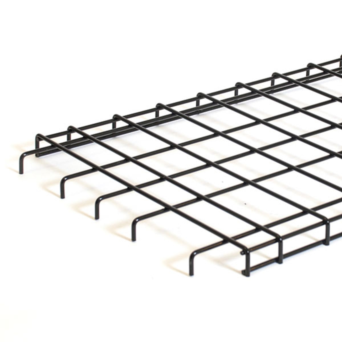 Straight grid shelf 36wx18d with downturn edge - black