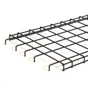 Straight grid shelf 48wx18d with downturn edge - black