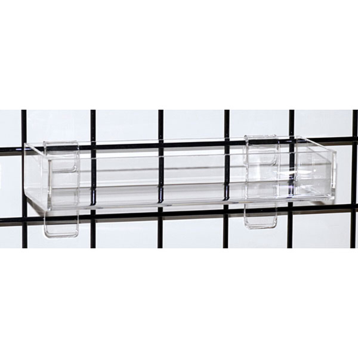 Acrylic grid tray 12"x 4" x 2"h x 3/16" thick-clear