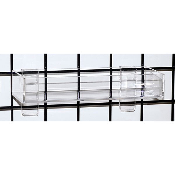 Acrylic grid tray 12"x 4" x 2"h x 3/16" thick-clear