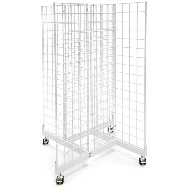 Grid pinwheel unit with 2'w x 4'h grid panels - white