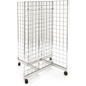Grid pinwheel unit with 2'w x 4'h grid panels - chrome