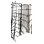 Freestanding grid unit with five 2'x6' panels - black