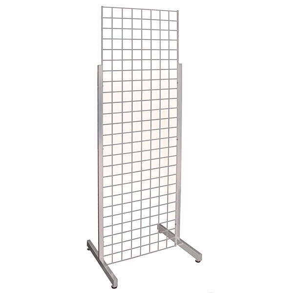 Single Grid Merchandiser with Heavy Duty Legs - Chrome
