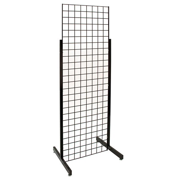 Single Grid Merchandiser with Heavy Duty Legs - Black