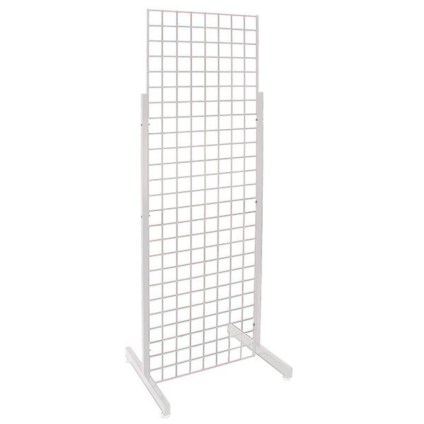 Single Grid Merchandiser with Heavy Duty Legs - White