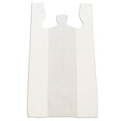 Plastic T-shirt bag high density 12"x24"x6" - white