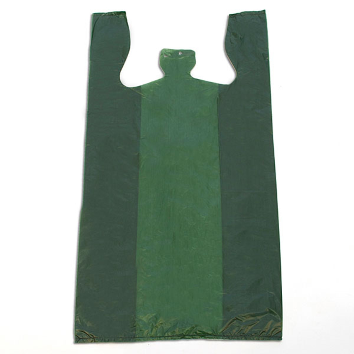 Plastic T-shirt bag high density 12"x7.5"x23" .60 mil thick - green