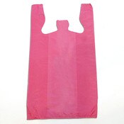 Plastic T-shirt bag high density 12"x7.5"x23" .60 mil thick - magenta