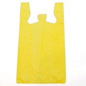 Plastic T-shirt bag high density 12"x7.5"x23" .60 mil thick - yellow