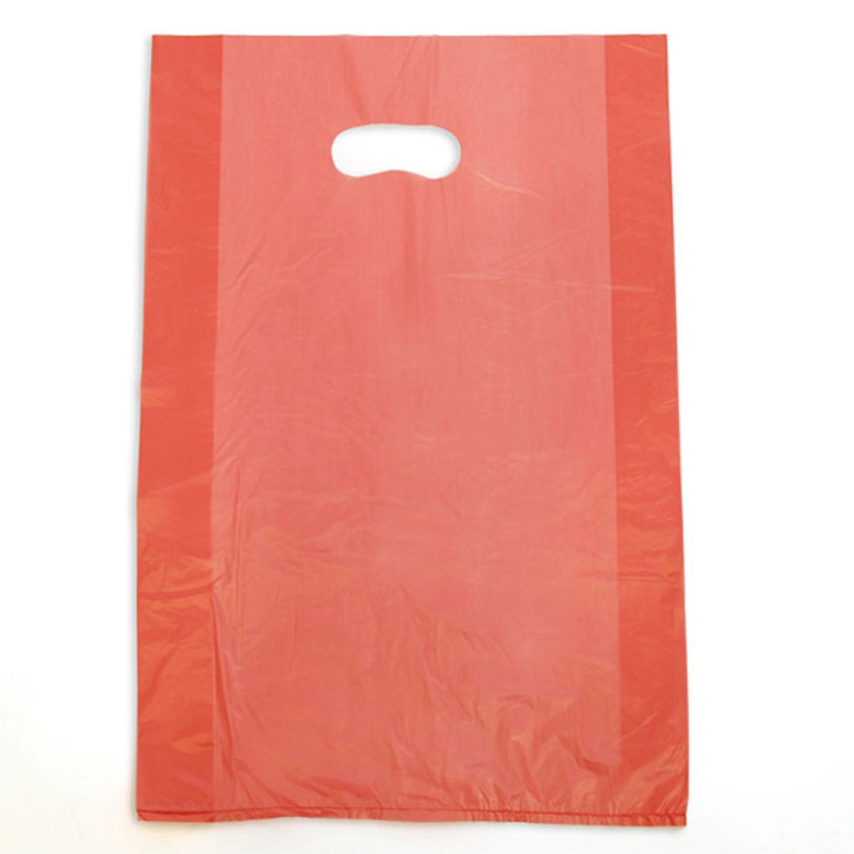 Plastic bag with die cut handles high density 12"x3"x18" red