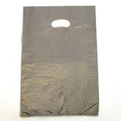 Plastic bag with die cut handles high density 12"x3"x18" silver
