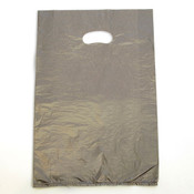 Plastic bag with die cut handles high density 12"x3"x18" silver