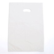 Plastic bag with die cut handles high density 12"x3"x18" white