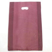 Plastic bag with die cut handles high density 13"x3"x21" burgundy