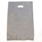Plastic bag with die cut handles high density 13"x3"x21" silver
