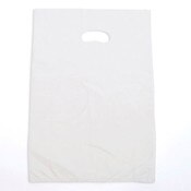 Plastic bag with die cut handles high density 13"x3"x21" white