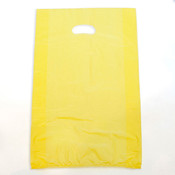 Plastic bag with die cut handles high density 13"x3"x21" yellow