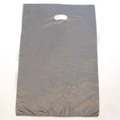 Plastic bag with die cut handles high density 16"x4"x24" silver