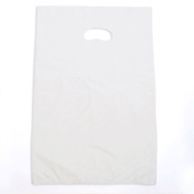 Plastic bag with die cut handles high density 16"x4"x24" white