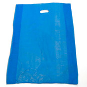 Plastic bag with die cut handles high density 20"x4"x30" blue
