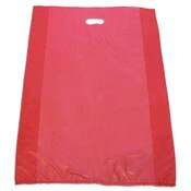 Plastic bag with die cut handles high density 20"x4"x30" red