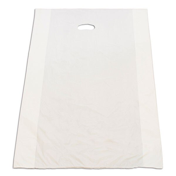 Plastic bag with die cut handles high density 20"x4"x30" white