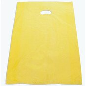 Plastic bag with die cut handles high density 20"x4"x30" yellow