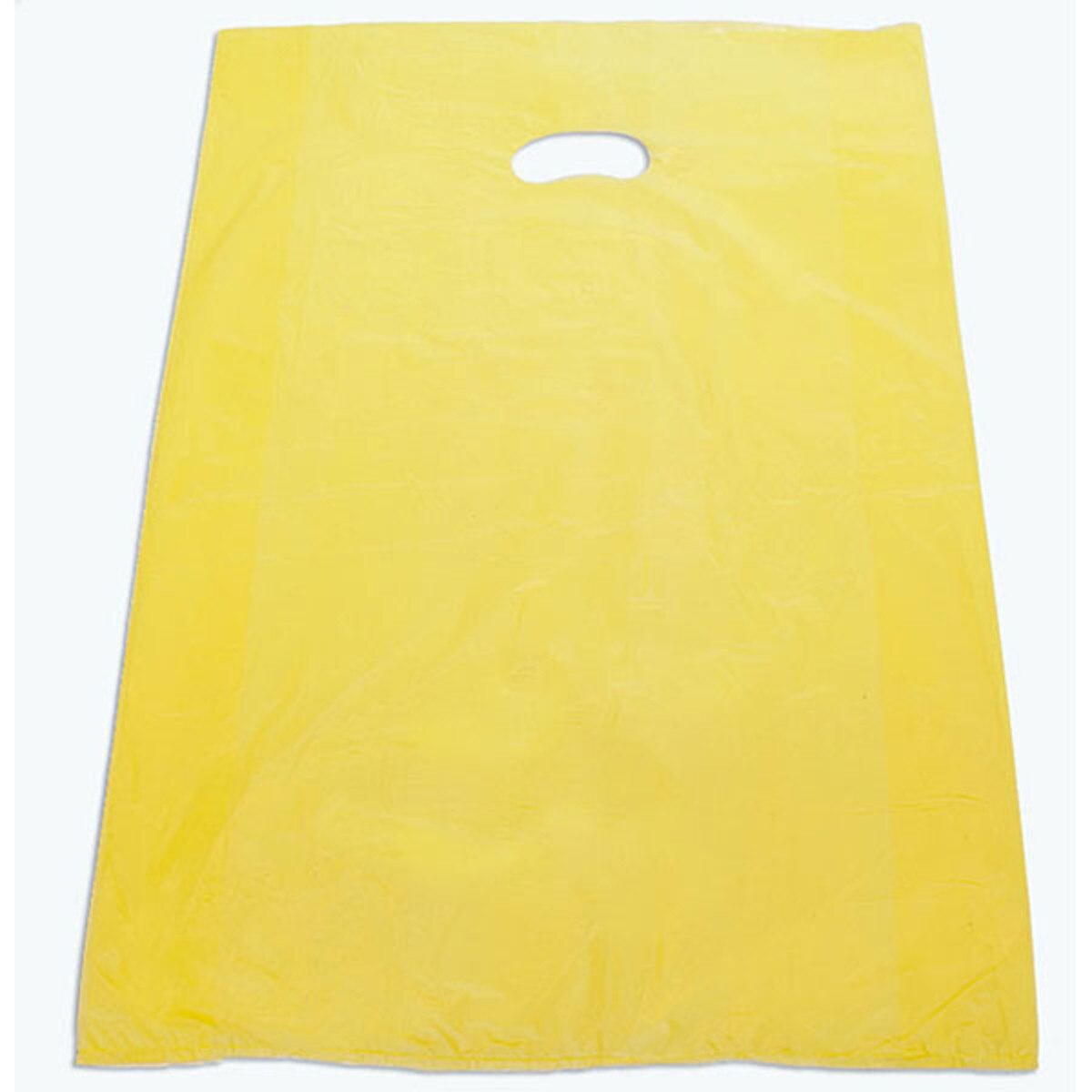 Plastic bag with die cut handles high density 20"x4"x30" yellow
