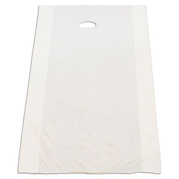 Plastic bag with die cut handles high density 24"x6"x36" white