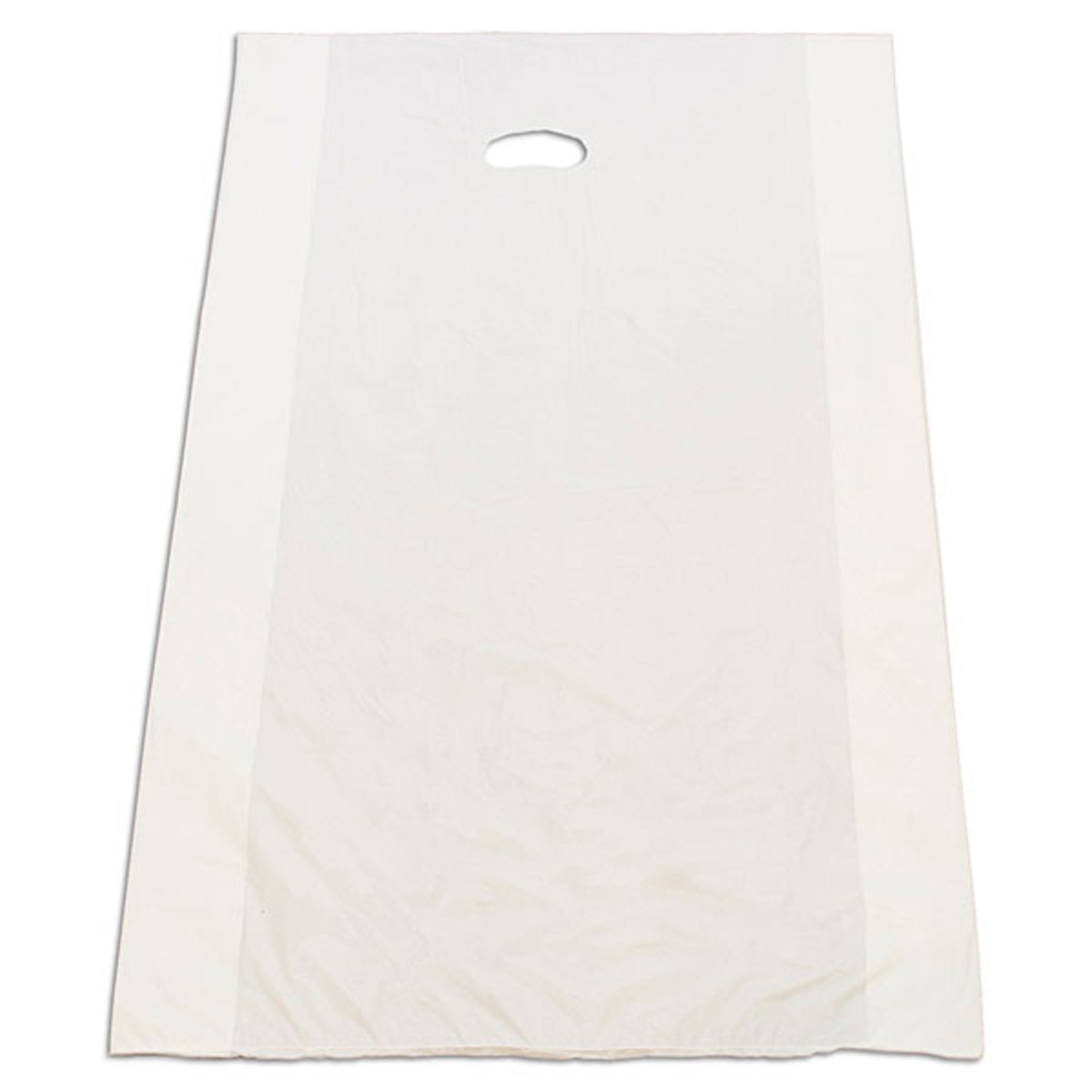 Plastic bag with die cut handles high density 24"x6"x36" white