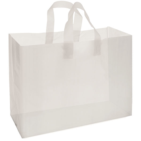 Plastic Frosted Bag White 16x6x12