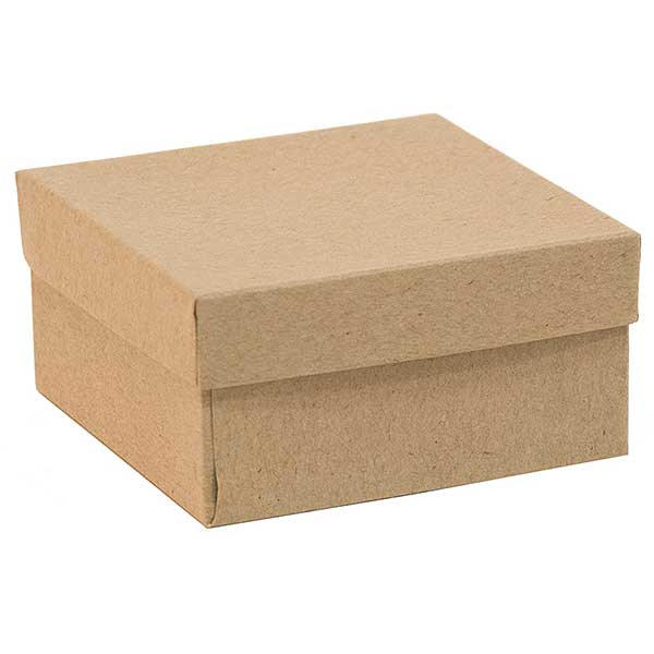 Jewelry box 3-3/4 x 3-3/4 - Kraft