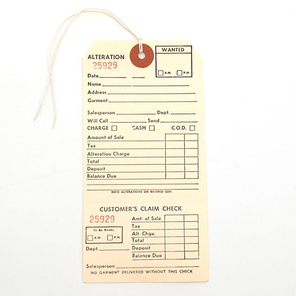 Alteration tag two part