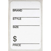 Shoe labels 1-1/4" x 2" - white with adhesive back (500/roll)