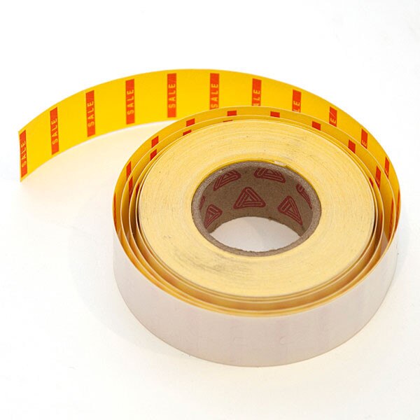 Price labels for single line gun "sale" permanent adhesive - yellow
