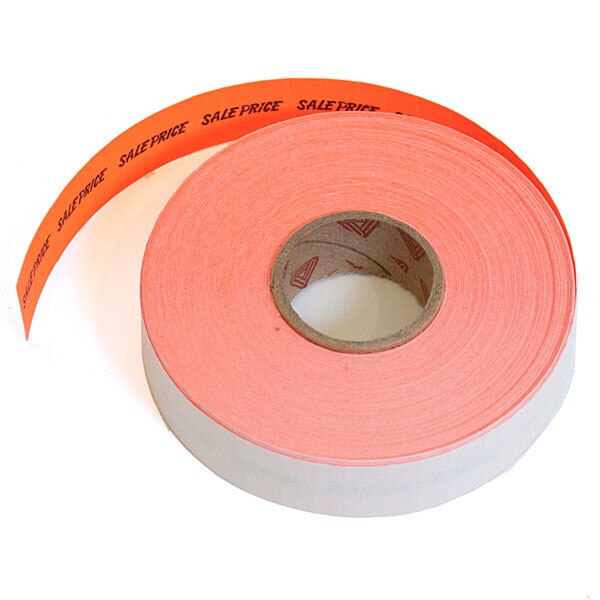 Labels for Dennison 216 gun "Sale Price" - red-orange with black print