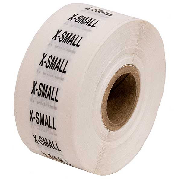 Size Labels Clear Adhesive - X-Small