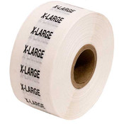 Size Labels Clear Adhesive - X-Large