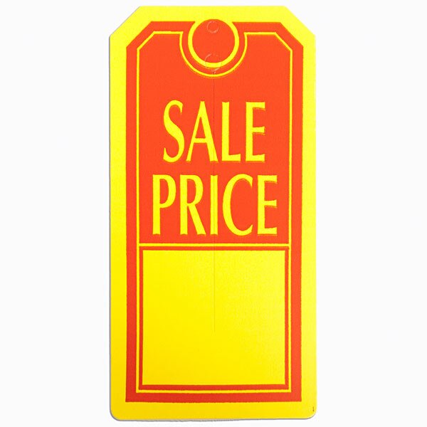 Tag "sale price" red on yellow 1000/box