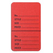 Perforated merchandise tags without strings 1-3/4"x2-7/8" - red