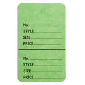 Perforated merchandise tags no strings 1-3/4"x2-7/8" - light green