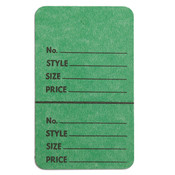 Perforated merchandise tags no strings 1-3/4"x2-7/8" - dark green