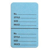 Perforated merchandise tags no strings 1-3/4"x2-7/8" - light blue